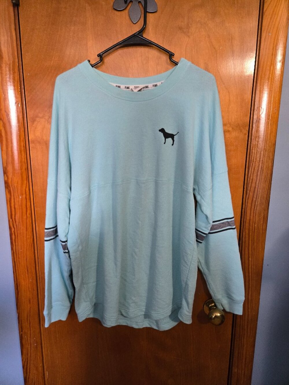 PINK Long Sleeve Spirit Jersey - Baby Blue, Size Medium